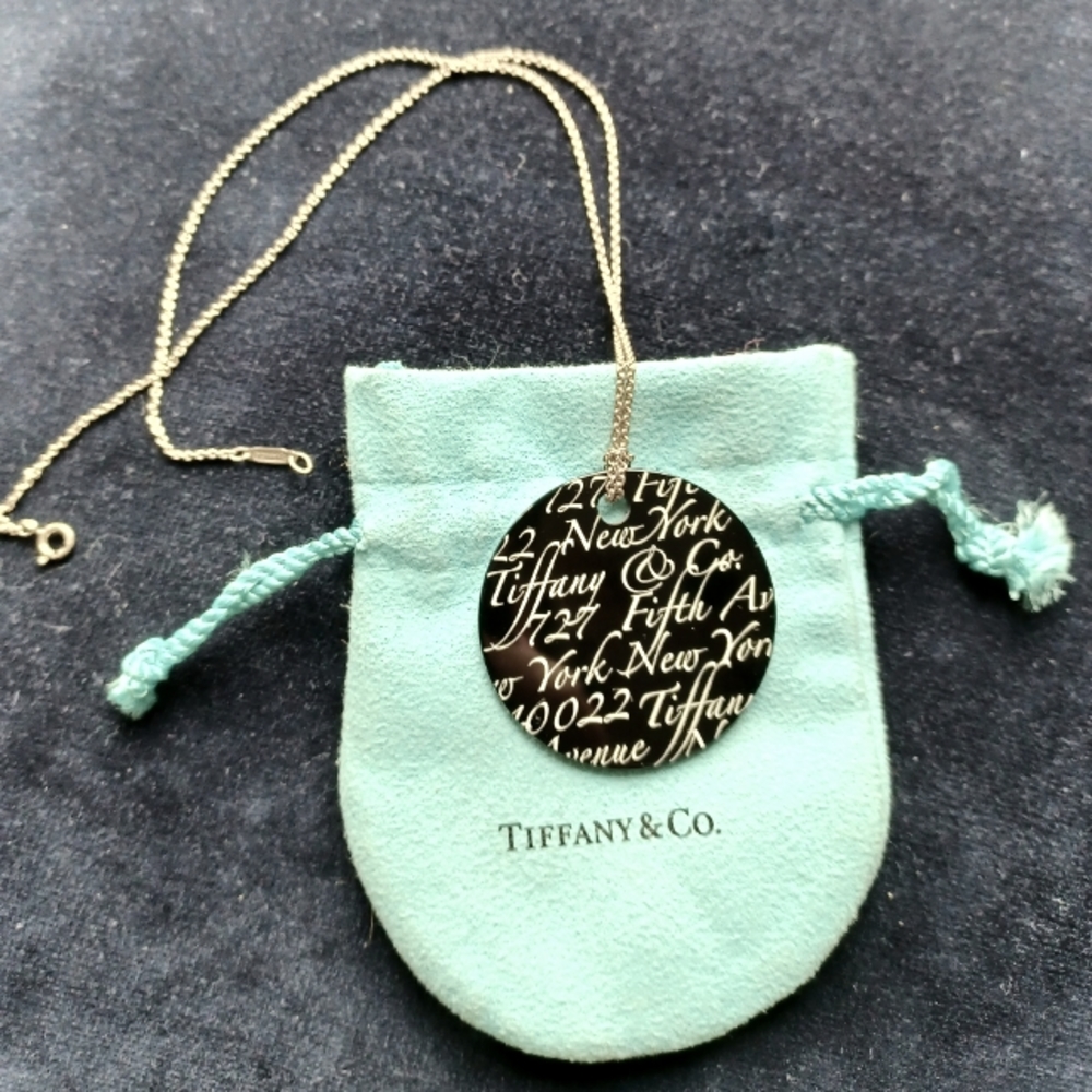 Tiffany & Co. Onyx Notes Pendant Necklace